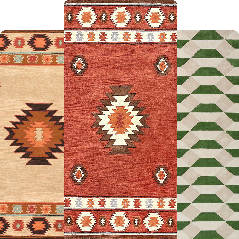 Homemade Abstract Area Wool Rug in USA